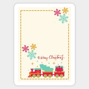 Merry Christmas - greeting car card Sticker